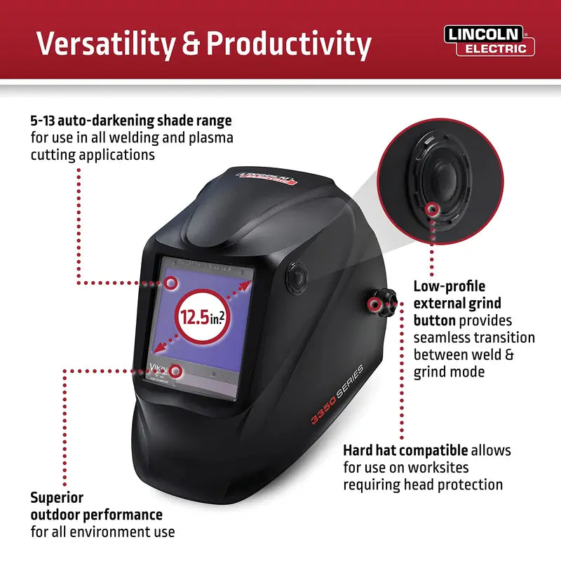 Lincoln Electric Extra-Large Auto-Darkening Welding Helmet – HD Lens Technology