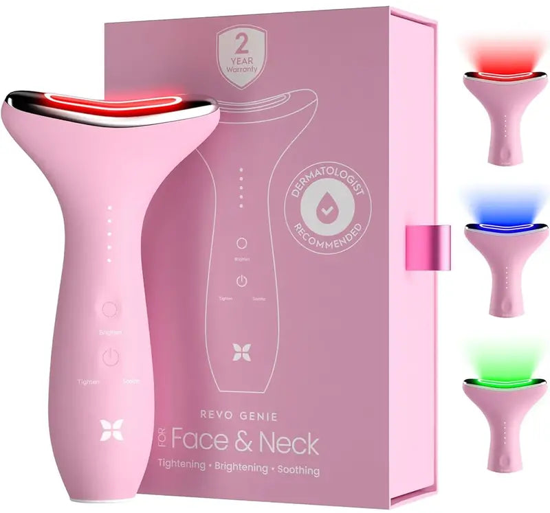 REVO Genie LED Facial Massager – Heated & Vibrating Face & Neck Lift Device