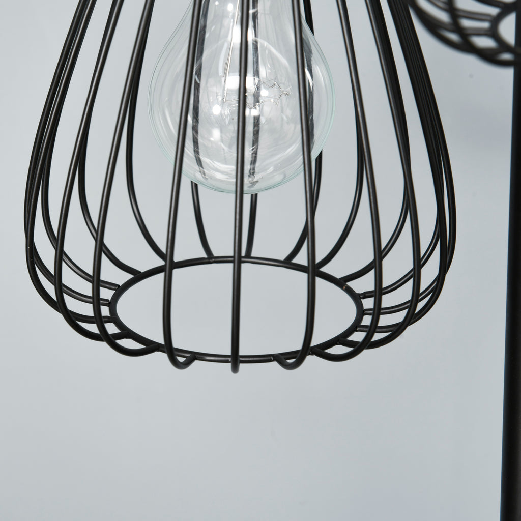 HOMCOM Vintage Industrielle Stehlampe aus Schwarzem Metall, Moderne Stehleuchte Ф35 x 170cm