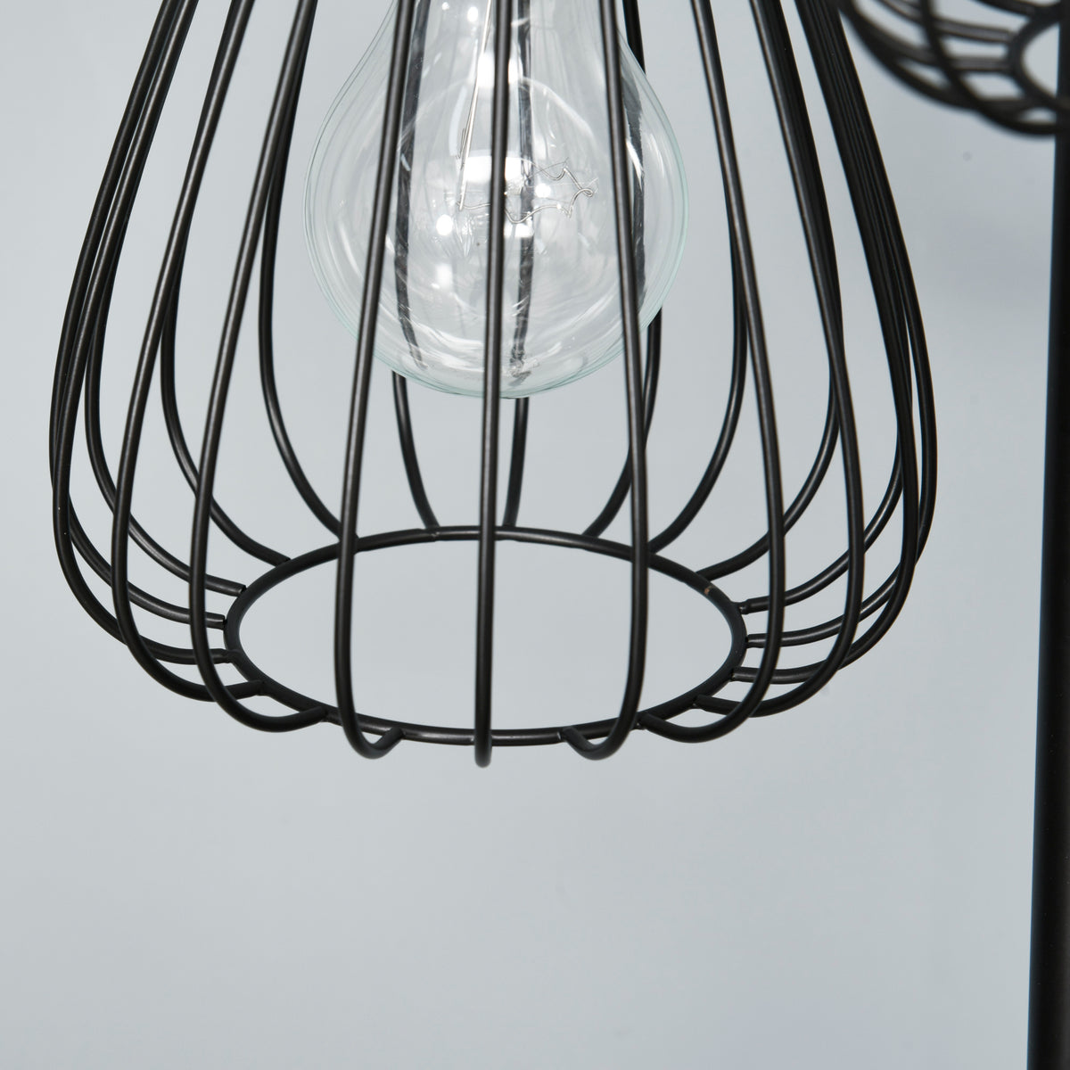 HOMCOM Vintage Industrielle Stehlampe aus Schwarzem Metall, Moderne Stehleuchte Ф35 x 170cm