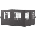 Outsunny Pavillon-Seitenwände, 4 Seitenwand-Paneele für Gartenpavillon, mit Reißverschluss, 3 x 4 m Pavillon, Dunkelgrau