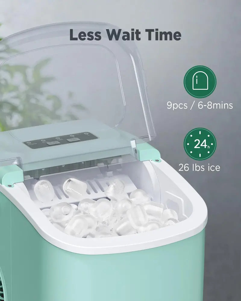 Silonn Nugget Ice Maker — 33 lbs/24H Chewable Pellet Ice Machine with Auto-Clean Function for Kitchen, Office, or Bar