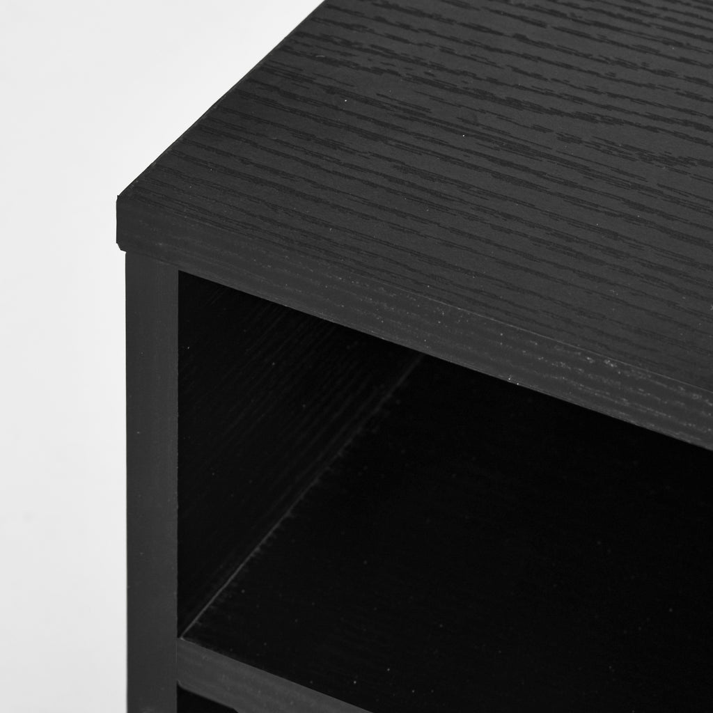 HOMCOM Mobile Porta Stampante - Bürodruckerwagen mit 3 offenen Regalen auf 2 Ebenen, 47x40x22,5 cm, Schwarz