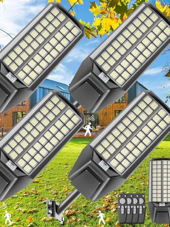 SolarBright 8000W Solar Street Light 2-Pack, 600000 Lumens, Dusk-to-Dawn, Waterproof, Energy-Efficient, 3-Year Warranty