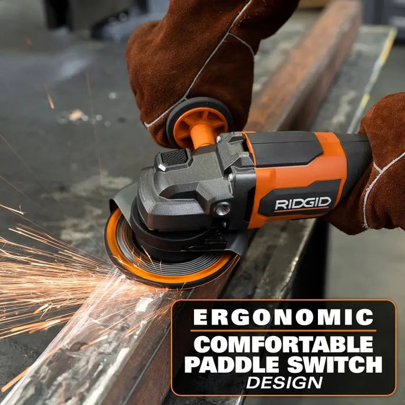 RIDGID 18V Brushless Cordless 4-1/2 in. Paddle Switch Angle Grinder (Tool Only) R86047B