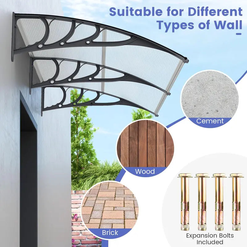 Weather-Resistant Door and Window Awning – UV, Rain, and Snow Protection for Residential Use