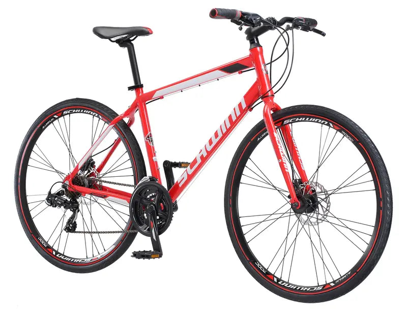 Schwinn Kempo Men's Hybrid Bike, 21-Speed, 700c Wheels, Aluminum Frame, Red