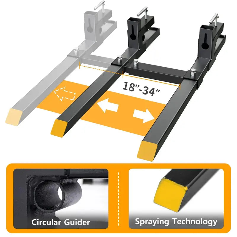 YINTATECH 60-Inch Clamp-On Pallet Forks – 4000 lb Capacity Tractor Attachment for Skid Steers