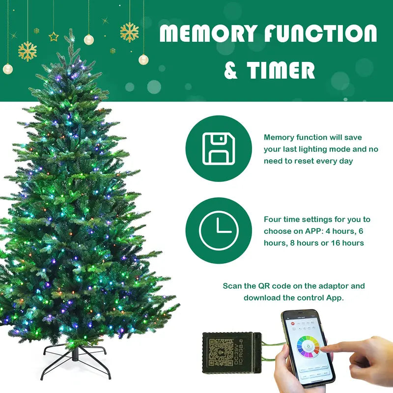 Smart 6-Foot Pre-Lit Christmas Tree with 420 App-Controlled LED Lights