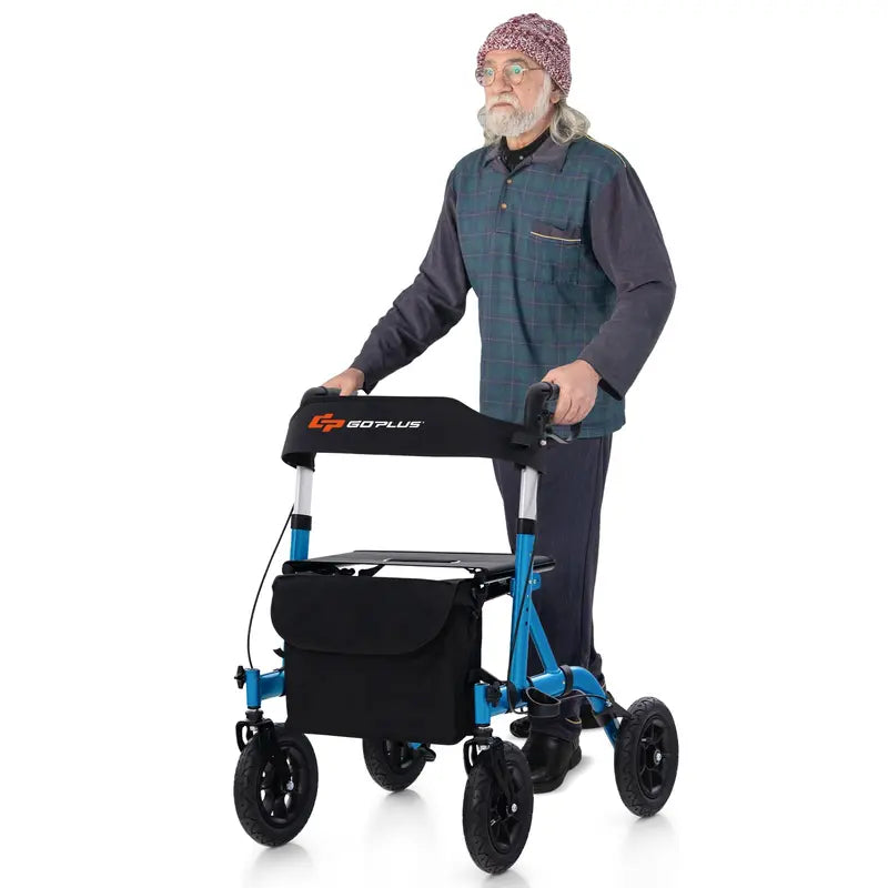 Rollator Walker with Seat, Backrest, and Brakes for Seniors