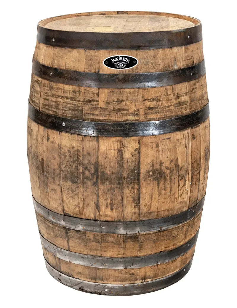 Real Wood Products Jack Daniel's Whiskey Barrel – Handcrafted 35-Inch Tall Oak Decorative Barrel in Barrel Brown