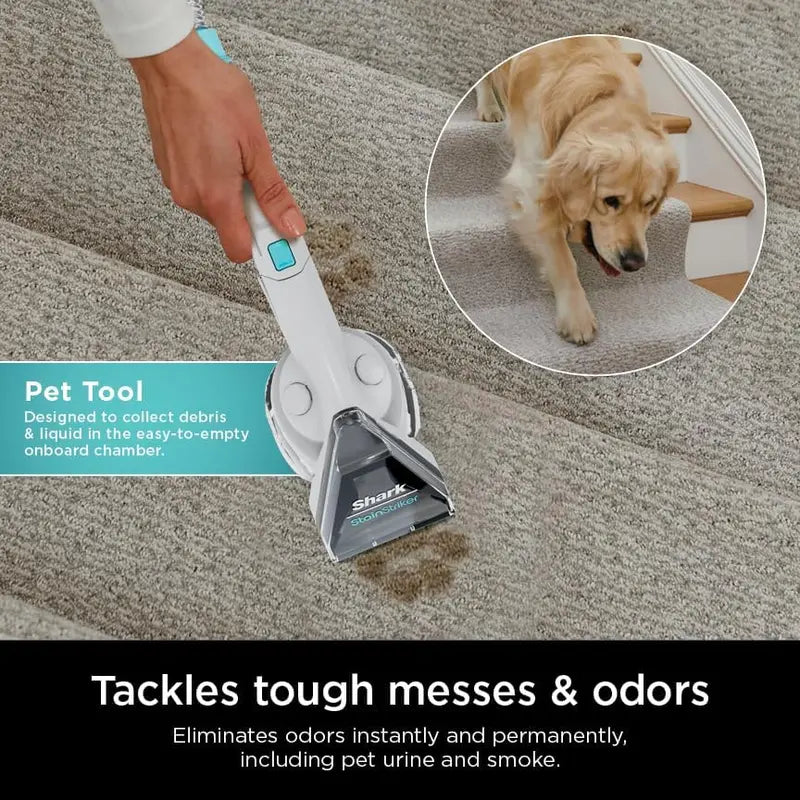 Shark CarpetXpert EX201 Cleaner – Cyan Deep-Cleaning Machine with StainStriker Tech & Pet-Focused Tools
