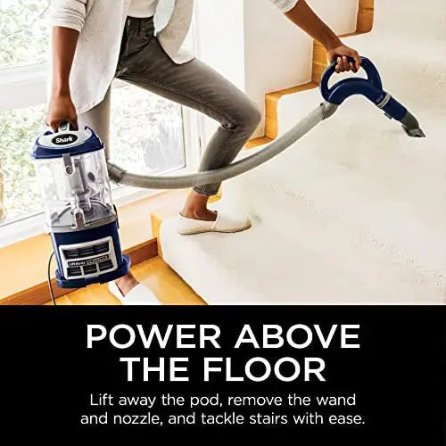 Shark NV360 Lift-Away Upright Vacuum – HEPA Filtration, Swivel Steering & Large Dust Cup (Blue)