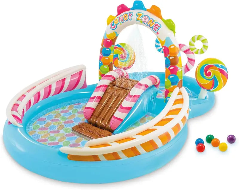 Intex Jungle Adventure Inflatable Play Center – 96″ x 78″ x 28″ Kiddie Splash Pool with Water Slide for Toddlers & Backyard Fun