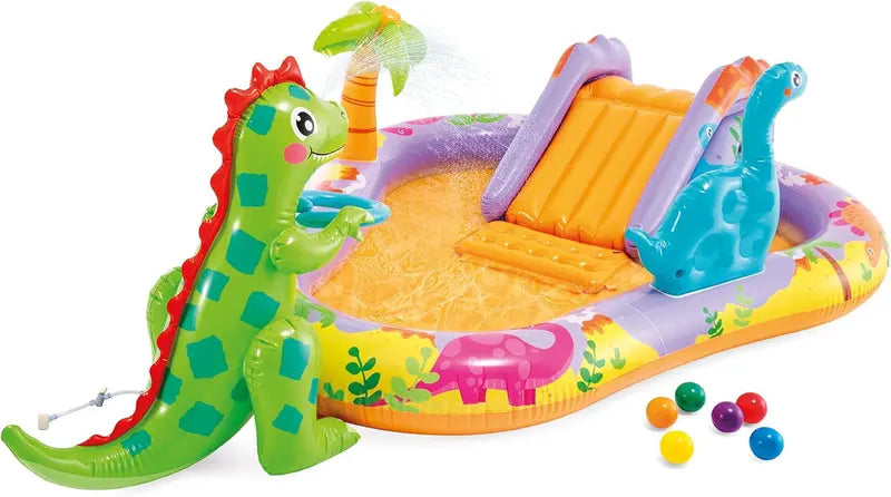 Intex Jungle Adventure Inflatable Play Center – 96″ x 78″ x 28″ Kiddie Splash Pool with Water Slide for Toddlers & Backyard Fun