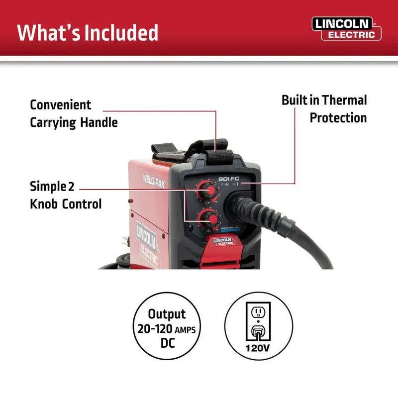 Lincoln Electric Weld-Pak 90i FC Flux-Cored Welder – Gasless Wire Feed System (Model K5255-1)