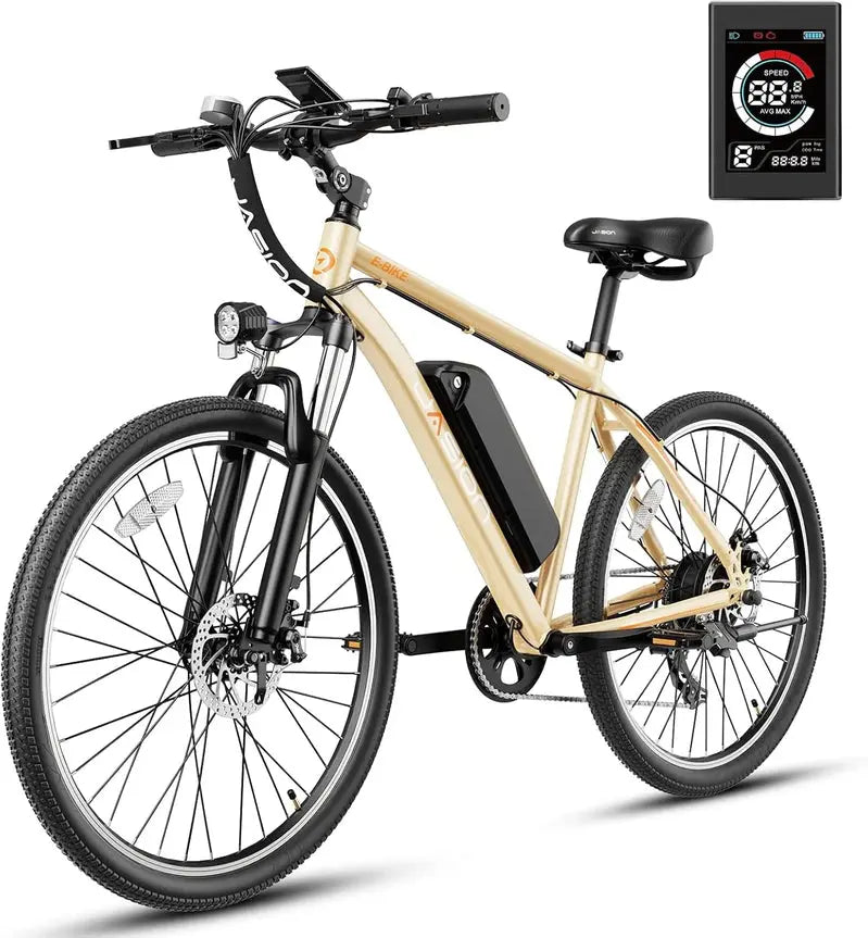 Jasion EB5 Adult Electric Mountain Bike – 40-Mile Peak Range, 20 MPH Commuter E-Bike with All-Terrain Capability