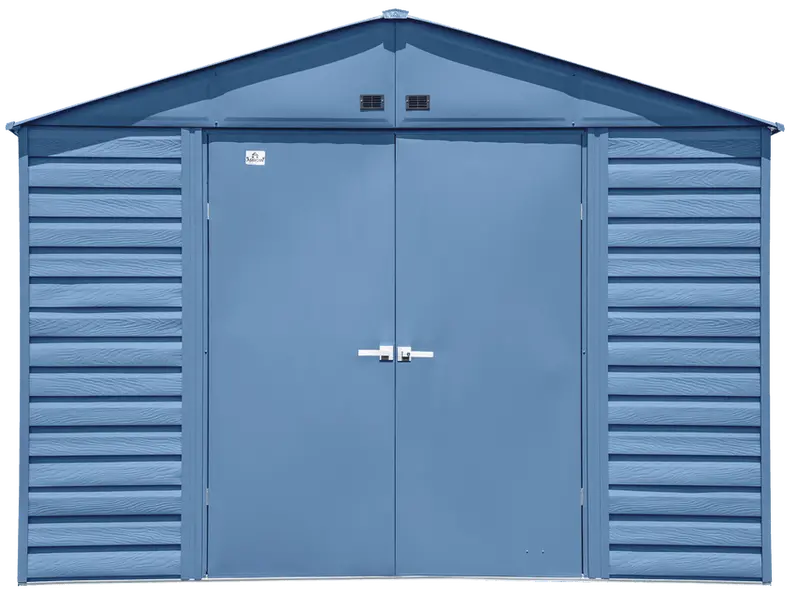 Select Steel 10 ft. x 14 ft. Premium Steel Storage Shed – Durable Blue-Grey Galvanized Construction