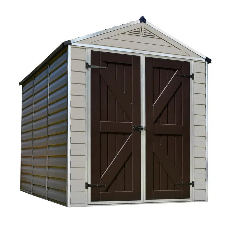 SkyLight 6-Foot Wide by 8-Foot Deep Heavy-Duty Plastic Storage Shed
