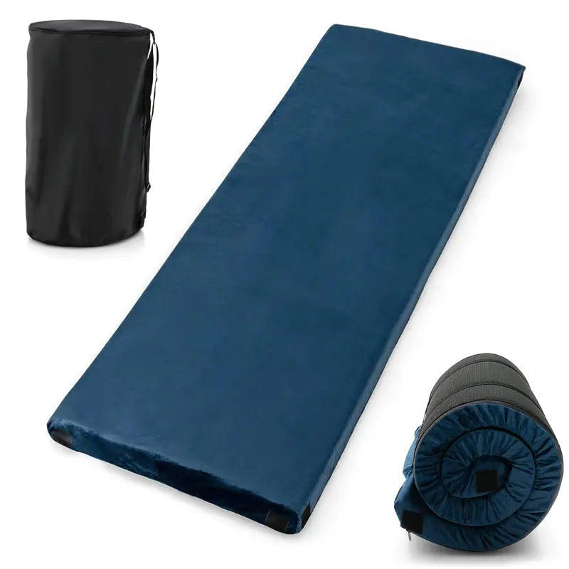 Waterproof Memory Foam Camping Mat – Roll-Up Floor Mattress with Carry Bag for Travel or Outdoors