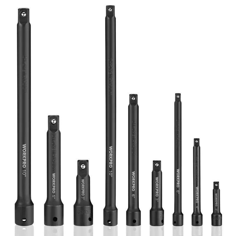 WORKPRO 9-Piece Impact Driver Extension Bar Kit – Durable Hex-Shank Extensions