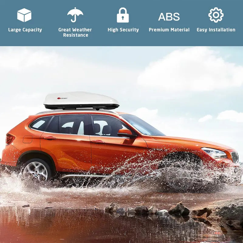 Waterproof Rooftop Cargo Box – Heavy-Duty Roof-Mounted Storage Carrier for SUVs and Cars