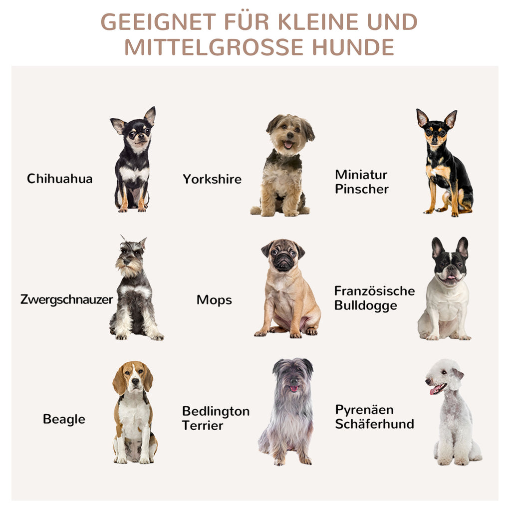 Pawhut Hundekäfig inkl. Verrieglung und Polster, 82,5 cm x 57 cm x 72 cm, Naturholz + Cremeweiß