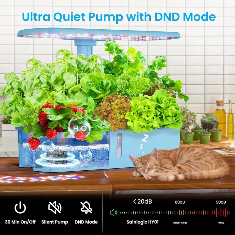 WiFi-Controlled Hydroponic Growing System – 12-Planter Smart Indoor Garden with App Integration
