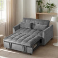 Velvet Futon Loveseat Sofa – Reclining Small-Scale Pullout Bed with Pillows & Pockets