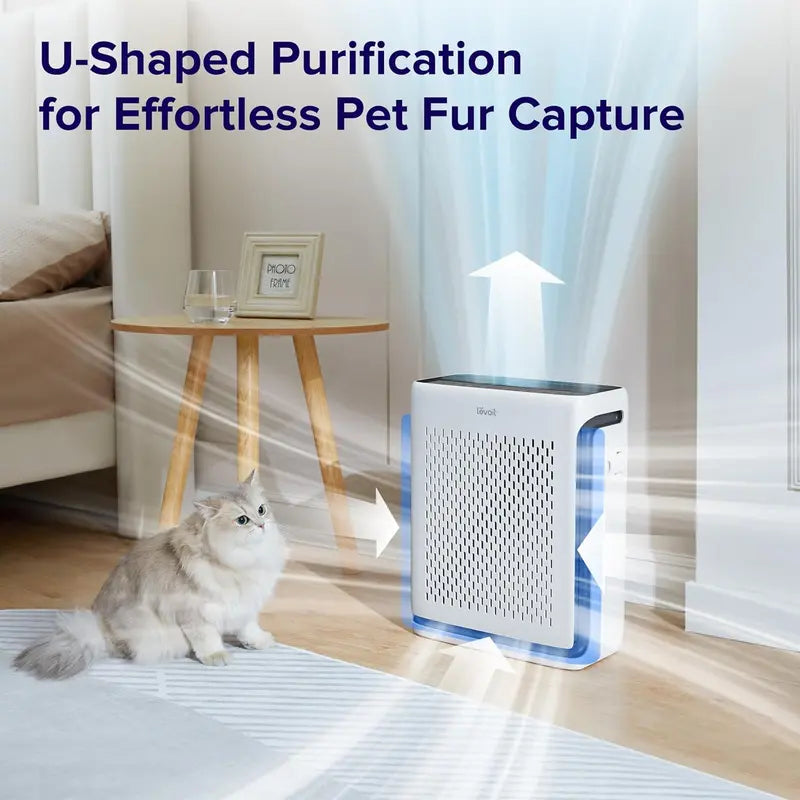 Large-Room Air Purifier – Real-Time Air Quality Monitor, Washable Pre-Filter, Pet-Safe Design