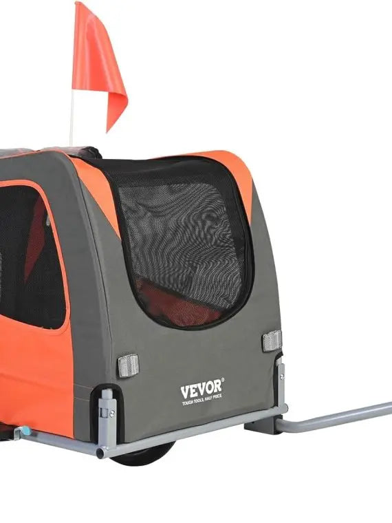 VEVOR Collapsible Dog Bike Trailer – 3 Weight-Capacity Options (66/88/100 lbs), Quick-Release Wheels & Safety Flag