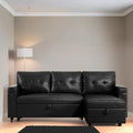 Reversible L-Shaped Sectional Sofa with Hidden Chaise Storage and Pull-Out Sleeper Function