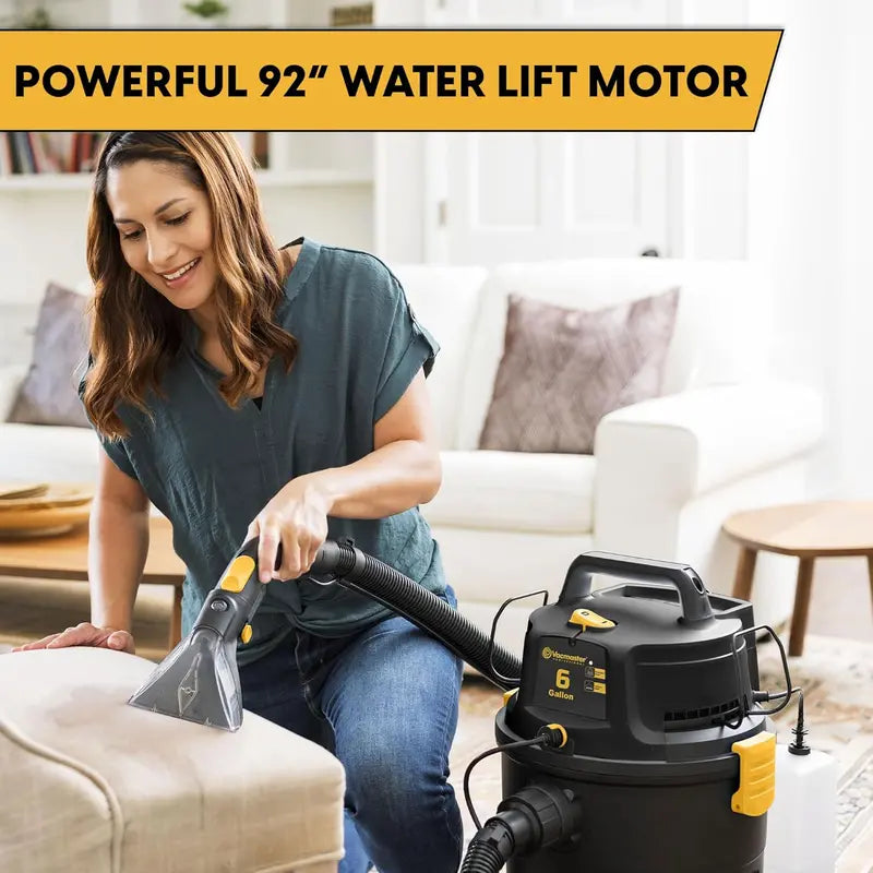 Vacmaster 3-in-1 Cleaning System – Wet/Dry Vacuum + Upholstery Shampooer for Deep Carpet & Fabric Care