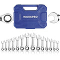 WORKPRO 14-Piece Ratcheting Stubby Combination Wrench Set