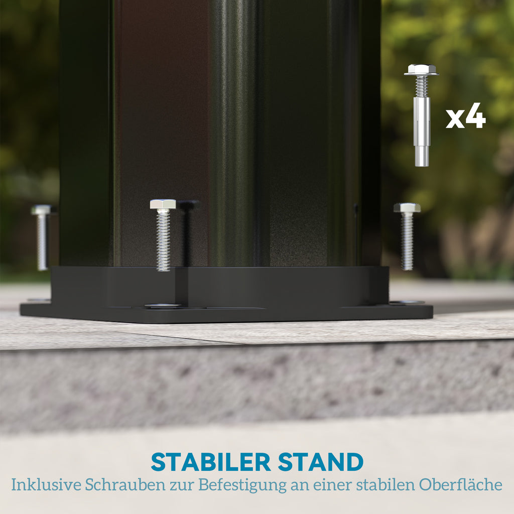 Outsunny Solardusche 35 Liter Solar Gartendusche mit Wasserhahn Duschkopf Handbrause seitliche Tablett, bis 55 °C Schwarz
