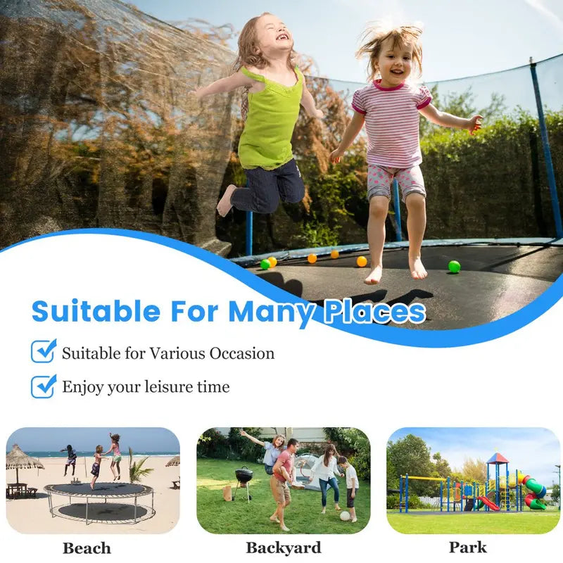 SEGMART 10Ft Kids Trampoline with Enclosure, Ladder & Basketball Hoop – Blue, Weather-Resistant Steel