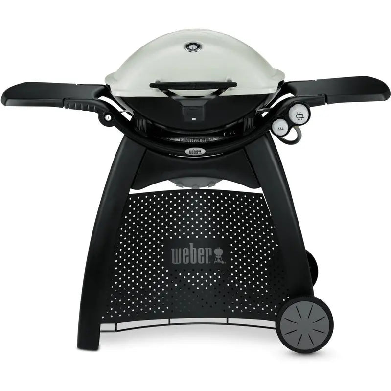 Weber Q 3200 Propane Grill – Portable Titanium-Finish Gas Grill with 3 Burners and Precision Cooking Control