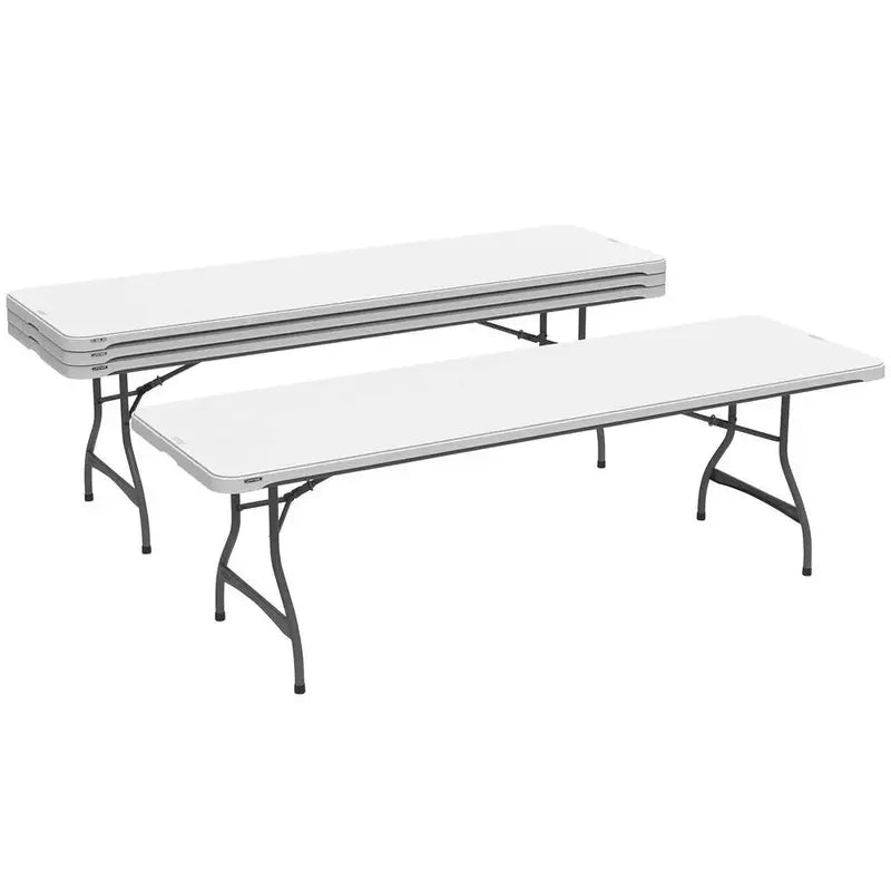 Lifetime Commercial-Grade 8-Foot Stacking Folding Table – Heavy-Duty Polyethylene Top