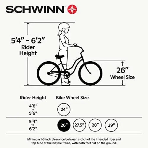 Schwinn Meridian Deluxe Adult Tricycle – Low-Step Aluminum Cruiser with 26-Inch Wheels and Adjustable Handlebars