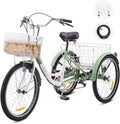 Viribus 7-Speed Adult Tricycle – 24-Inch Wheels, Front Basket, and Comfortable Upright Design
