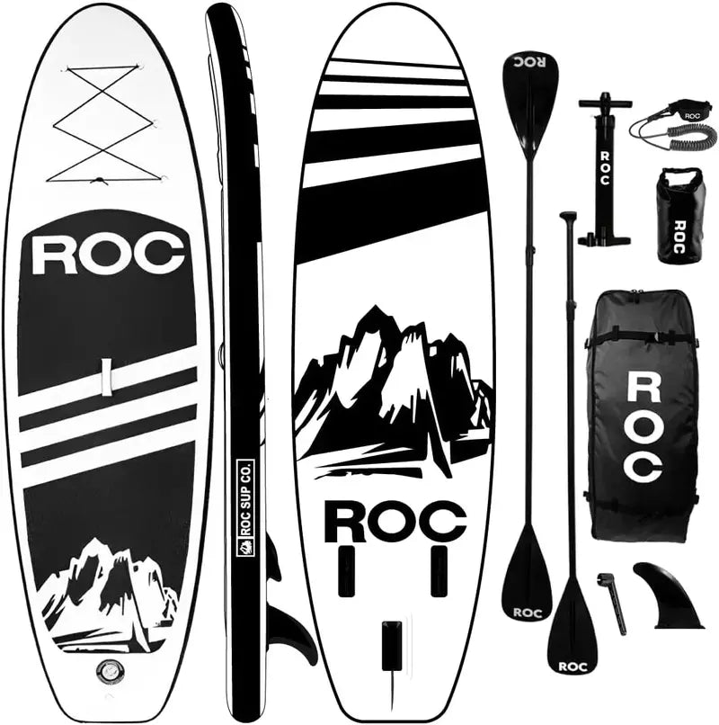 ROC Premium Inflatable SUP Board – Includes Pump, Paddle & Carry Bag