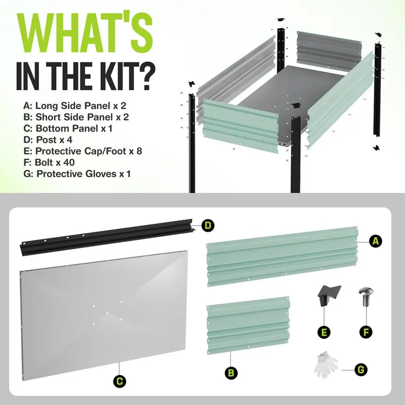 WORKPRO Galvanized Raised Garden Bed – 47.2″ x 23.6″ x 31.5″, 600-LB Elevated Planter with Legs