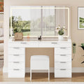 YITAHOME LED Vanity Set with 10-Drawer Storage and Matching Stool