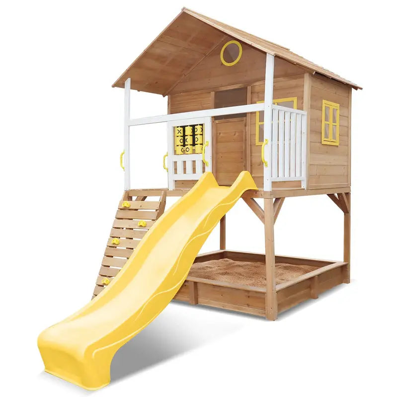 Lifespan Warrigal Kids' Cubby House – Bright Yellow Slide & Durable Outdoor Play Structure