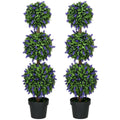 HOMCOM 2er-Set Künstliche Pflanzen, UV-beständige Kunstpflanze im Blumentopf, 110 cm Zimmerpflanze für Wohnzimmer, Garten