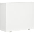HOMCOM Wandklapptisch Zusammenklappbar und Platzsparend mit Regalen, für Zuhause und Büro, aus Spanplatte und MDF, 60x21.5x50 cm, Weiß