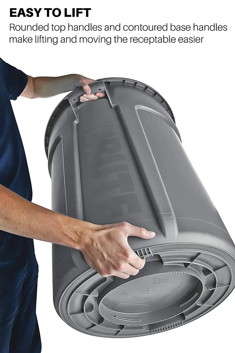 Yellow Heavy-Duty Trash Can Set – Pack of Six 32-Gallon Commercial-Grade Garbage Containers