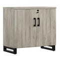 Weathered Oak Storage Cabinet & Bookshelf – Multi-Functional Living Room or Office Organizer with Rustic Charm