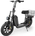 iScooter Foldable Electric Scooter with Seat – 37-Mile Range, Triple-Speed Modes (28/19/15.6 mph), Dual Suspension & Front Basket