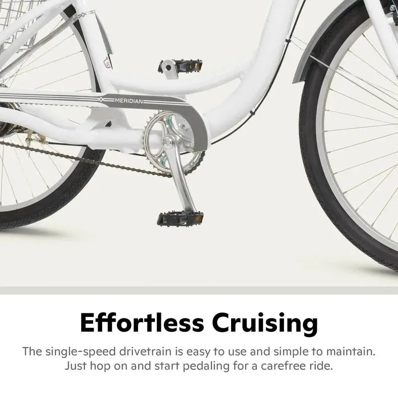 Schwinn Meridian Adult Tricycle – 26-Inch Cruiser with Low-Step Frame, Wide Seat, and Rear Folding Basket